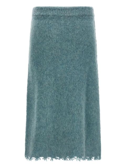 Jil Sander elastic-waistband knitted midi skirt - Blue - zdjęcie produktu nr 1