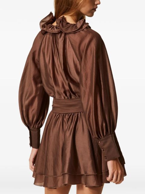 TWINSET ruffled belted dress - Brown
