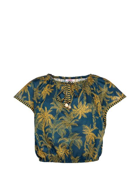 ERES Crocodile palm-tree print top - Blue - zdjęcie produktu nr 1