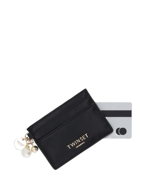 TWINSET faux-pearl charm card holder - Black - zdjęcie produktu nr 2