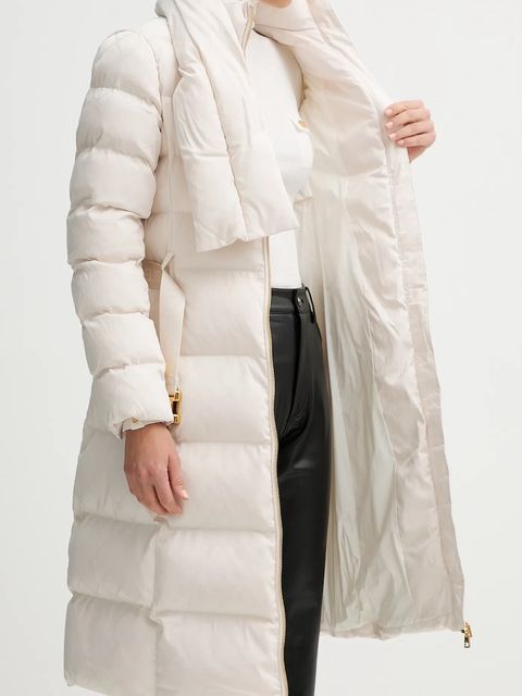 Elisabetta Franchi kurtka kolor beżowy zimowa PI84D56E2