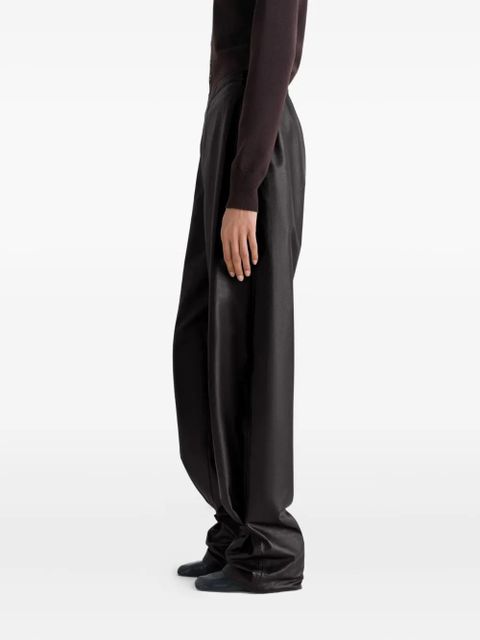 LEMAIRE adjustable-leg leather trousers - Black