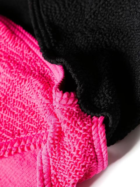 Bond-eye Splice cut-out smocked swimsuit - Pink