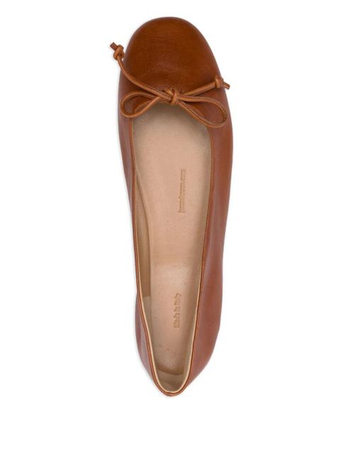 JW Anderson round-toe leather ballerina shoes - Brown