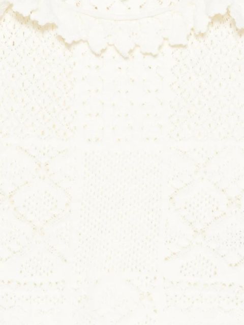 Ba&Sh pointelle-knit scalloped-trim top - Neutrals