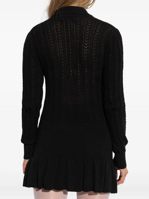 Alessandra Rich button-embellished knitted cardigan - Black