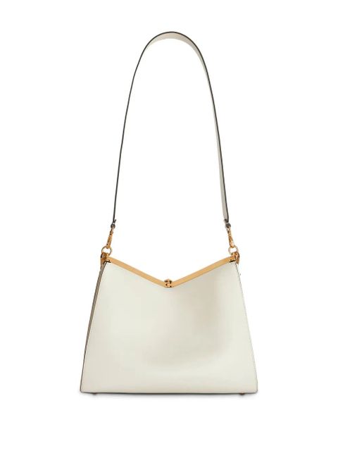 ETRO large Vela leather shoulder bag - White