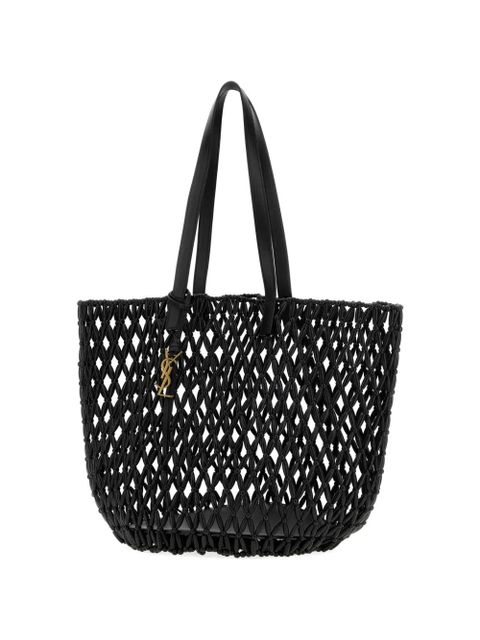 Saint Laurent Cassandre beaded tote bag - Black