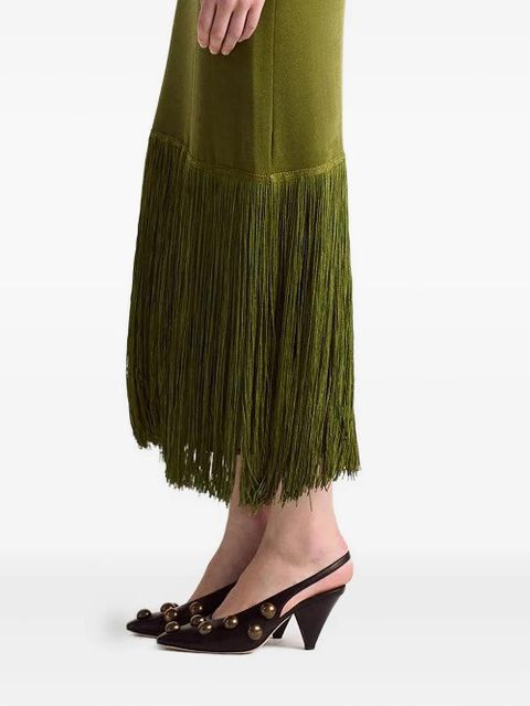 Altuzarra Cash mock-neck fringe dress - Green