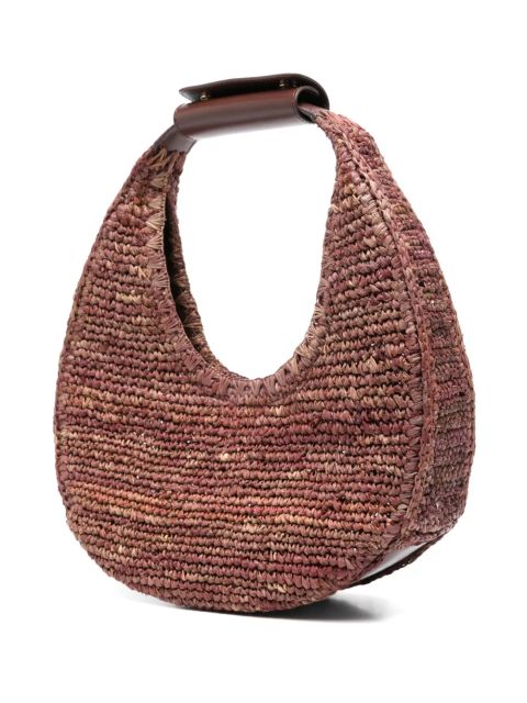 STAUD moon raffia tote bag - Brown