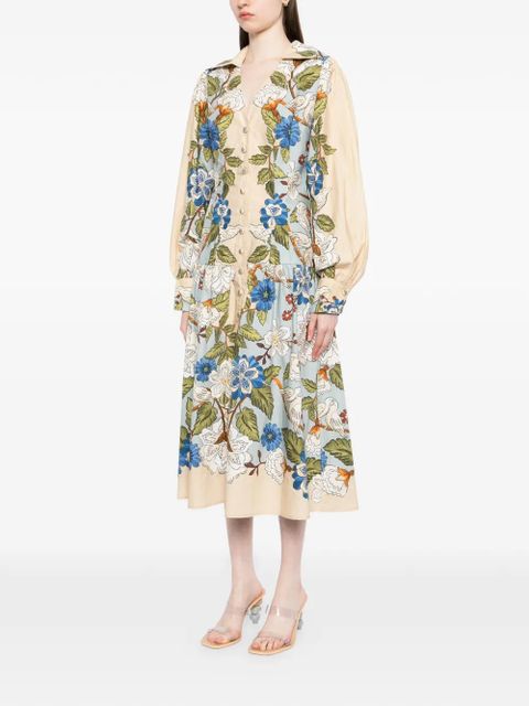 FARM Rio Sand Garden midi dress - Neutrals