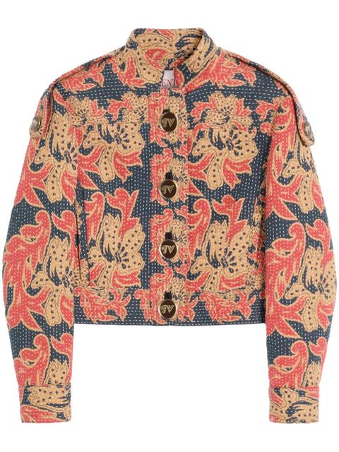 Valentino Garavani Apres L'Hiver jacquard caban jacket - Blue