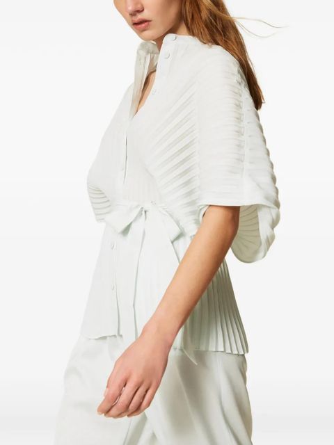 TWINSET pleated tie-waist shirt - Green