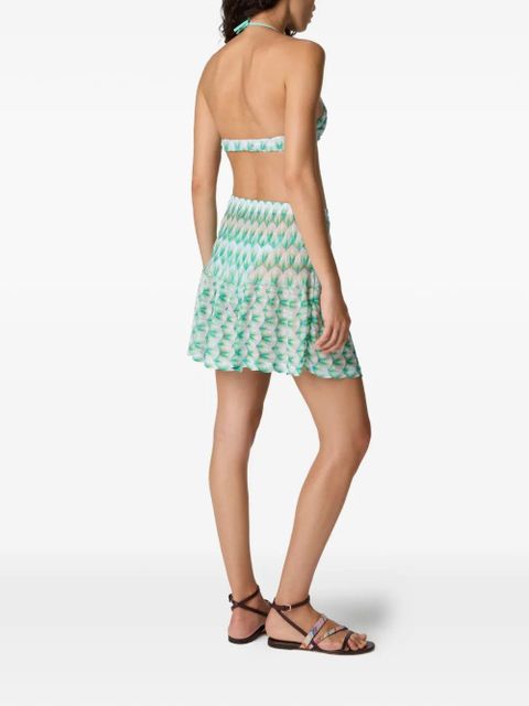 Missoni pleated geometric-pattern mini skirt - White