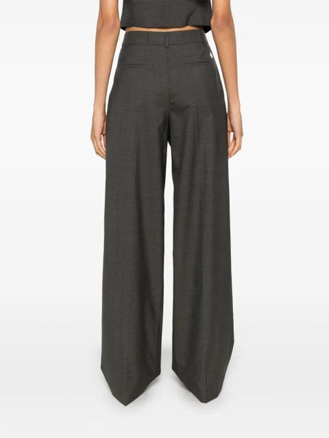 Blumarine logo-plaque trousers - Grey