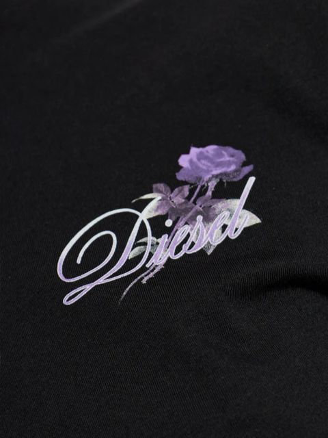 Diesel T-Cropyn floral-print cropped T-shirt - Black