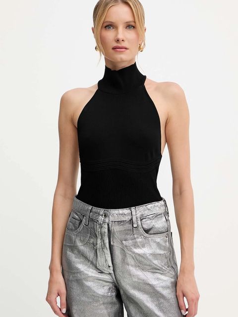 Patrizia Pepe top damskie kolor czarny z golfem 8K0310 K274 - zdjęcie produktu nr 1