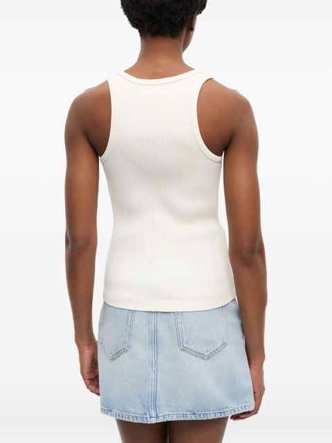 GANNI ribbed tank top - White