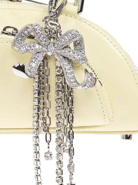 Self-Portrait leather charm-detail shoulder bag - Yellow