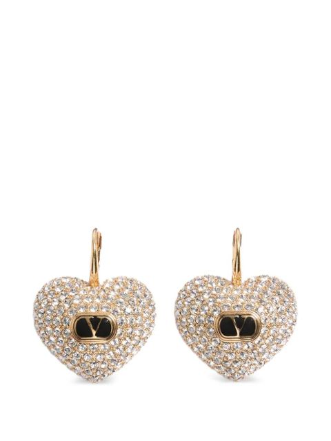 Valentino Garavani Coeur Royal metal, enamel and Swarovski® crystal earrings - Gold - zdjęcie produktu nr 1