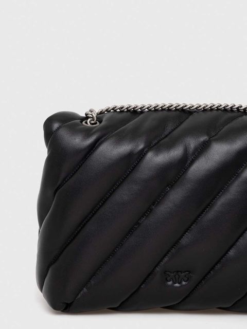 Pinko torebka skórzana kolor czarny 100037.A0F2 - zdjęcie produktu nr 2