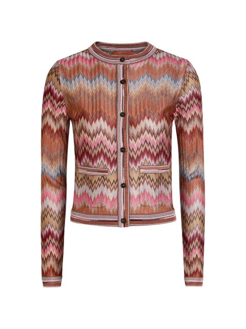 Missoni chevron-pattern cardigan - Brown - zdjęcie produktu nr 1