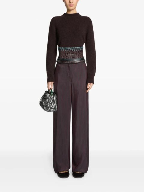 DRIES VAN NOTEN whipstitch-embellished corset belt - Brown