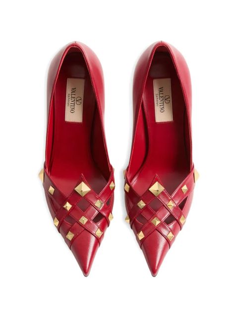 Valentino Garavani Studdy kidskin pumps 100mm - Red
