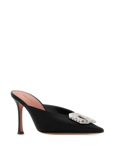 Amina Muaddi 90mm Camelia mules - Black - zdjęcie produktu nr 2