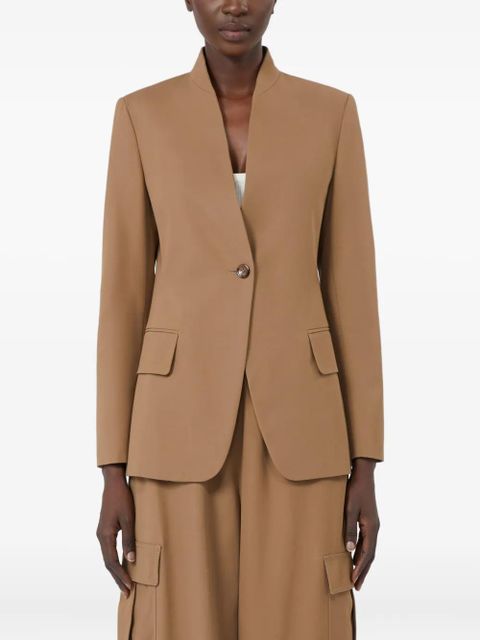 Max Mara stand-collar single-button jacket - Brown