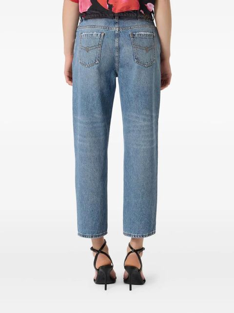 Blumarine whisker-effect jeans - Blue