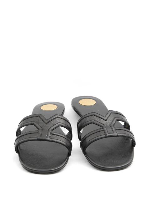 Saint Laurent Mabrouka double-strap sandals - Black
