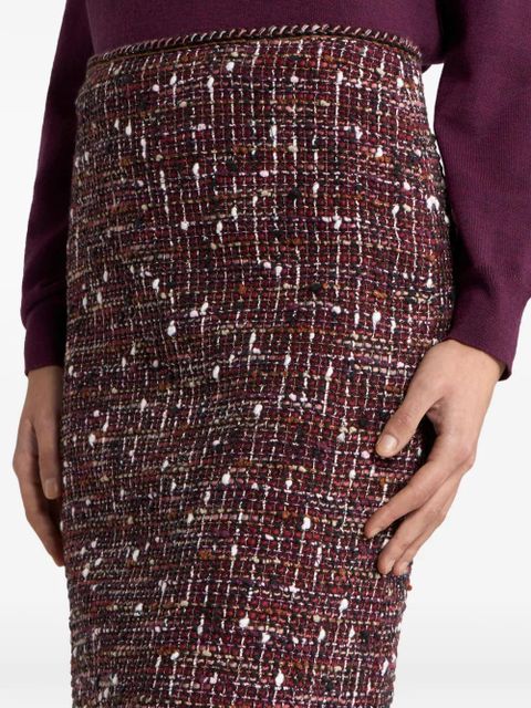 ETRO tweed knee-length mid skirt - Red