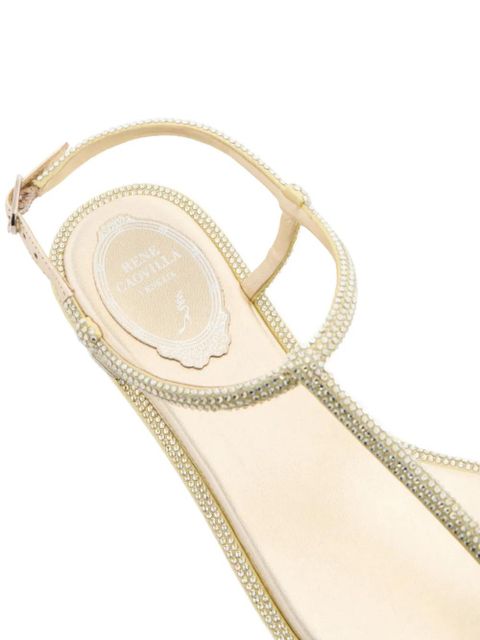 René Caovilla Diana crystal-embellished leather sandals - Gold