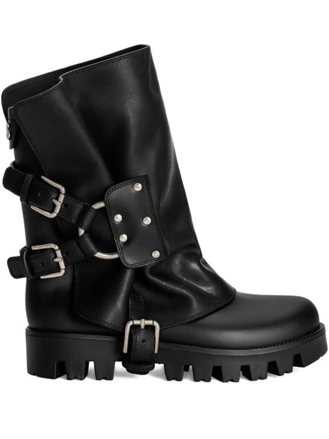 Dolce & Gabbana buckle-detail biker boots - Black - zdjęcie produktu nr 1