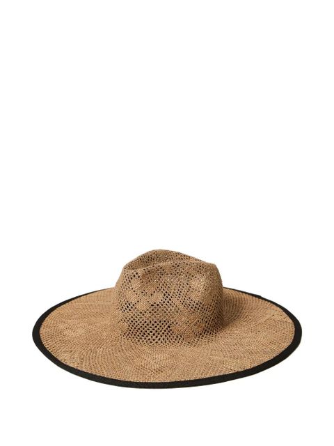 TWINSET woven trim-detail fedora hat - Brown - zdjęcie produktu nr 1