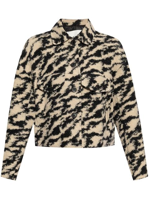 MARANT ÉTOILE Ferida zebra-print coat - Neutrals - zdjęcie produktu nr 1
