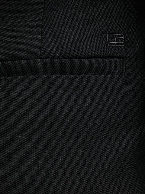 Tommy Hilfiger szorty z domieszką lnu damskie kolor czarny gładkie high waist WW0WW44767