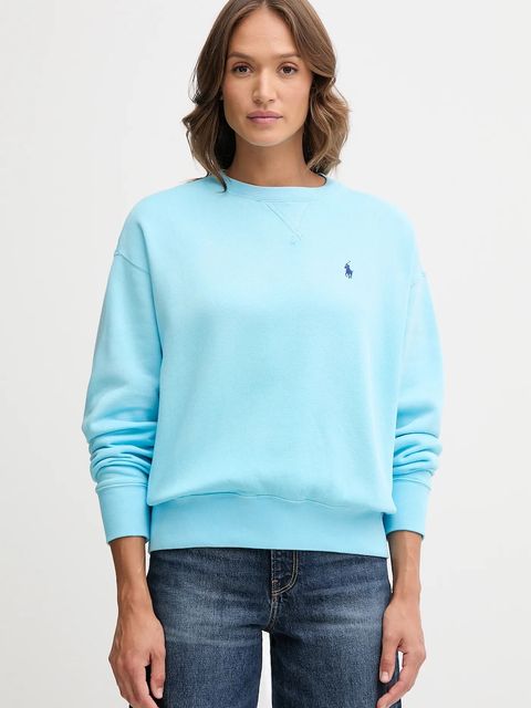 Polo Ralph Lauren bluza bawełniana damska kolor turkusowy gładka 211972697 - zdjęcie produktu nr 1