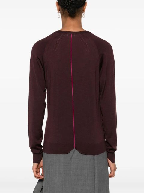 Lanvin pointelle-trim sweater - Red