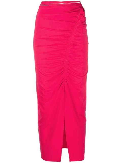 Self-Portrait gathered midi skirt - Pink - zdjęcie produktu nr 1