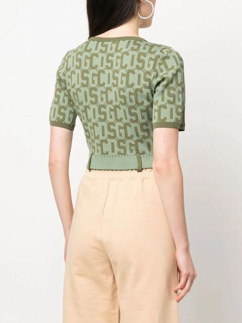 GCDS Matilda monogram cropped top - Green