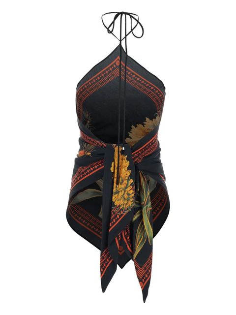 Blumarine floral scarf top - Black