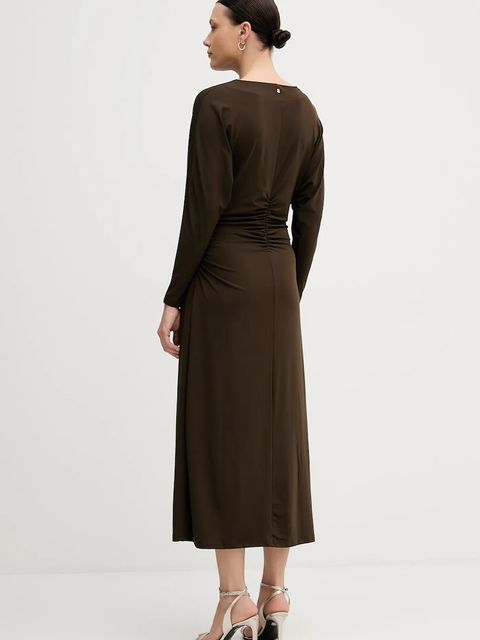 Pedro del Hierro sukienka kolor brązowy midi prosta 6192941