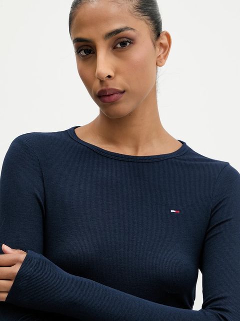 Tommy Jeans longsleeve kolor granatowy DW0DW21568