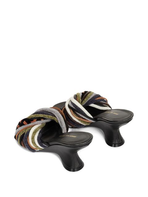 DRIES VAN NOTEN 75mm open-toe leather mules - Black