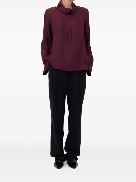 LouLou de Saison drawstring-neck wide-sleeve top - Red