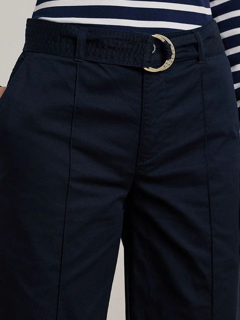 Lauren Ralph Lauren spodnie damskie kolor granatowy szerokie high waist 200876606