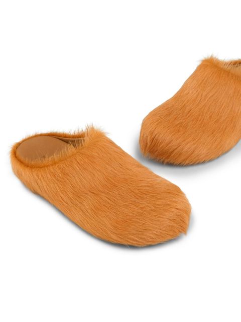 Marni Fussbet Sabot calf-hair slippers - Orange
