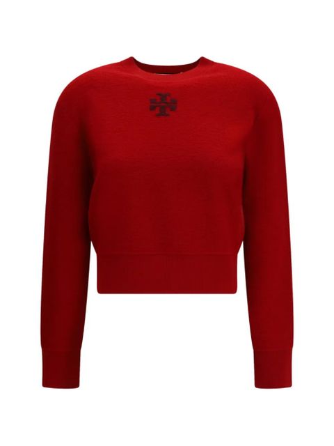 Tory Burch logo crew-neck sweater - Red - zdjęcie produktu nr 1